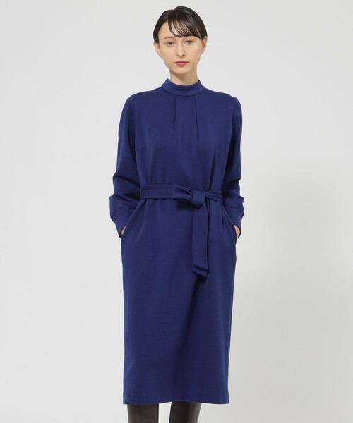 Paul Stuart（ポールスチュアート）の「【WEB・一部店舗限定】ストレッチポンチ　ワンピース（ワンピース・レディース・ブルー系その他4/グリーン系その他5/ブラック・6）」の3枚目の写真