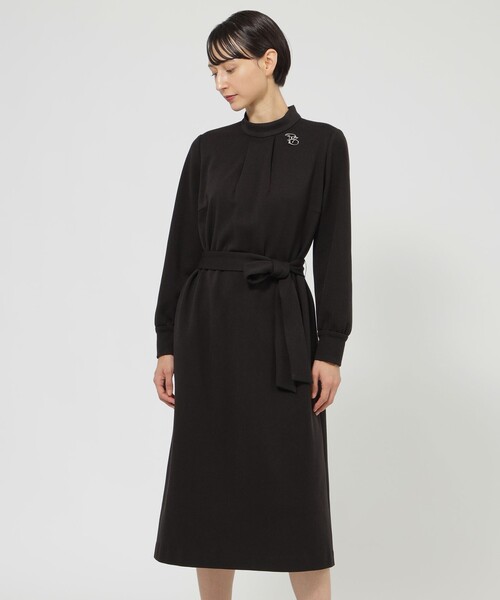 Paul Stuart（ポールスチュアート）の「【WEB・一部店舗限定】ストレッチポンチ　ワンピース（ワンピース・レディース・ブルー系その他4/グリーン系その他5/ブラック・6）」の2枚目の写真
