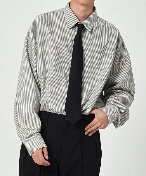 TAKEASY(テイクイージー)の「シティストライプオーバーシャツ(シティブラック)(シャツ/ブラウス・メンズ・その他・MEDIUM/LARGE/SMALL)」の3枚目の写真