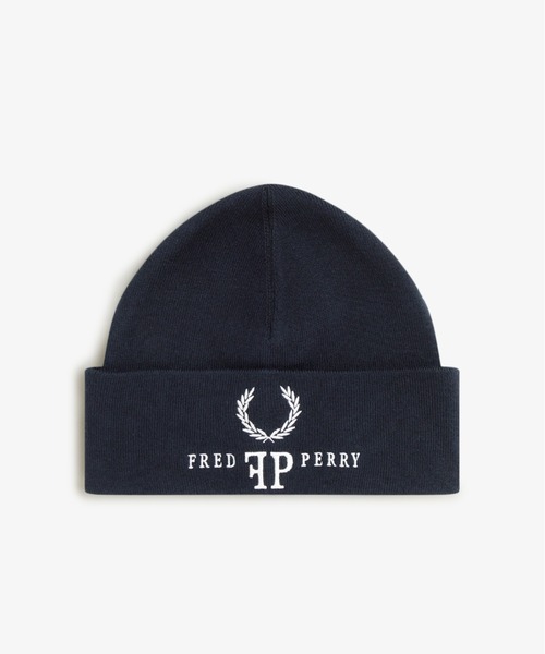 FRED PERRY（フレッドペリー）の「【ZOZO限定】Monogram Beanie／ブランドロゴモノグラムビーニー（ニットキャップ/ビーニー・メンズ・ネイビー・ONE SIZE）」の12枚目の写真