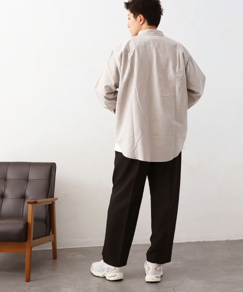MYRTH(マイルス)の「【MYRTH】ビッグシルエットオックスフォードシャツ(シャツ/ブラウス・メンズ・グレイッシュベージュ/ブルー・L/M/XL)」の6枚目の写真