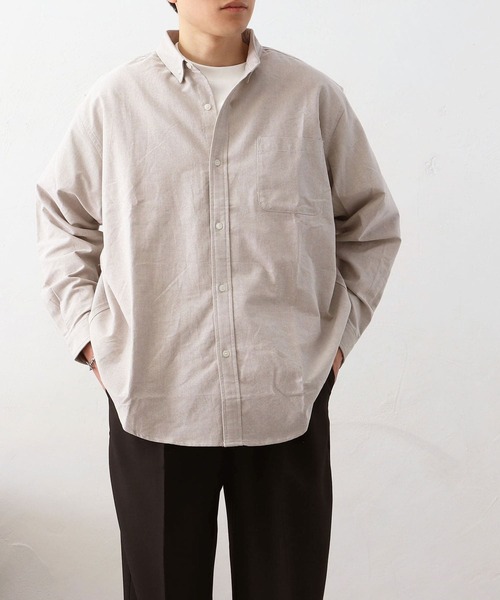 MYRTH(マイルス)の「【MYRTH】ビッグシルエットオックスフォードシャツ(シャツ/ブラウス・メンズ・グレイッシュベージュ/ブルー・L/M/XL)」の9枚目の写真