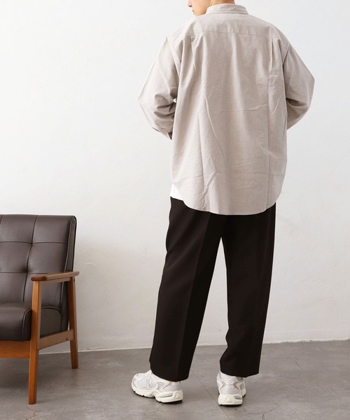 MYRTH(マイルス)の「【MYRTH】ビッグシルエットオックスフォードシャツ(シャツ/ブラウス・メンズ・グレイッシュベージュ/ブルー・L/M/XL)」の10枚目の写真