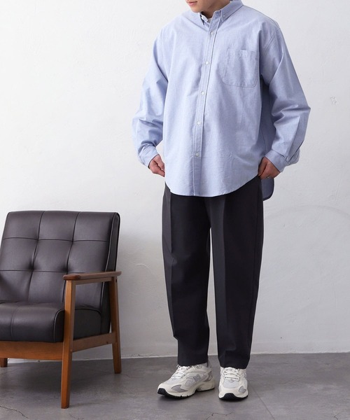 MYRTH(マイルス)の「【MYRTH】ビッグシルエットオックスフォードシャツ(シャツ/ブラウス・メンズ・グレイッシュベージュ/ブルー・L/M/XL)」の12枚目の写真