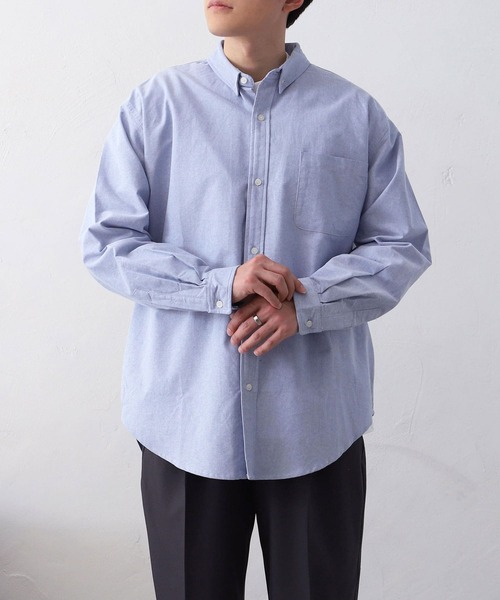 MYRTH(マイルス)の「【MYRTH】ビッグシルエットオックスフォードシャツ(シャツ/ブラウス・メンズ・グレイッシュベージュ/ブルー・L/M/XL)」の14枚目の写真