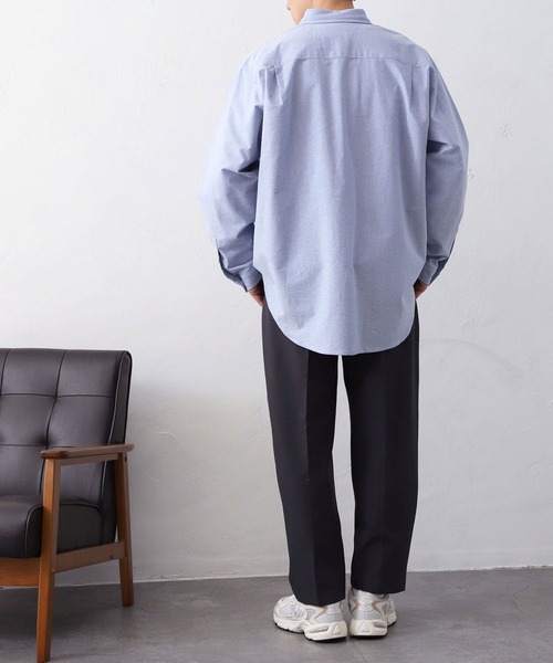 MYRTH(マイルス)の「【MYRTH】ビッグシルエットオックスフォードシャツ(シャツ/ブラウス・メンズ・グレイッシュベージュ/ブルー・L/M/XL)」の16枚目の写真