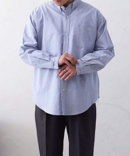 MYRTH(マイルス)の「【MYRTH】ビッグシルエットオックスフォードシャツ(シャツ/ブラウス・メンズ・グレイッシュベージュ/ブルー・L/M/XL)」の18枚目の写真