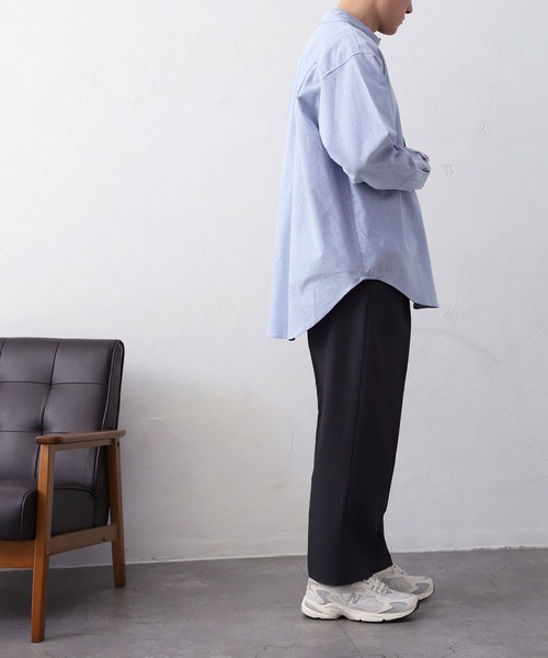 MYRTH(マイルス)の「【MYRTH】ビッグシルエットオックスフォードシャツ(シャツ/ブラウス・メンズ・グレイッシュベージュ/ブルー・L/M/XL)」の20枚目の写真
