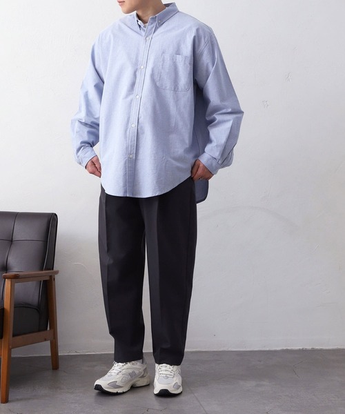 MYRTH(マイルス)の「【MYRTH】ビッグシルエットオックスフォードシャツ(シャツ/ブラウス・メンズ・グレイッシュベージュ/ブルー・L/M/XL)」の22枚目の写真
