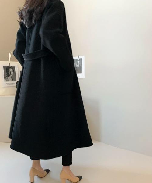 emi+（エミプラス）の「ウエストマックロングチェスターコート（チェスターコート・レディース・ブラック/ベージュ・FREE）」の16枚目の写真