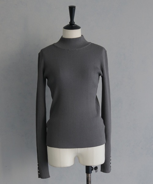 &g'aime(アンジェム)の「【&g'aime 】ベーシックリブタートルニット Basic Rib Turtleneck Knit(ニット/セーター・レディース・ブラック/ホワイト/チャコールグレー/ブルー・FREE)」の5枚目の写真