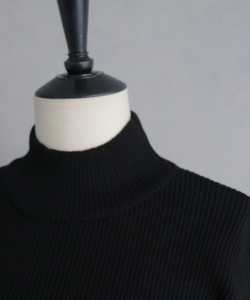 &g'aime(アンジェム)の「【&g'aime 】ベーシックリブタートルニット Basic Rib Turtleneck Knit(ニット/セーター・レディース・ブラック/ホワイト/チャコールグレー/ブルー・FREE)」の9枚目の写真
