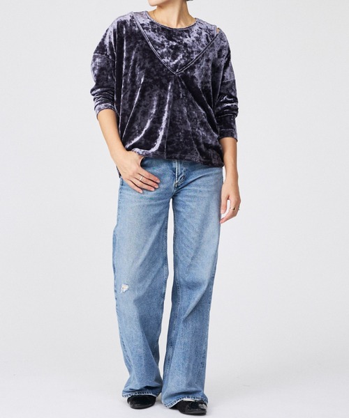 Rouge vif la cle(ルージュヴィフラクレ)の「【Keena/キーナ】【2枚セット】レイヤーVトップス/トップス/レイヤード/ベロア【WEB限定】(Tシャツ/カットソー・レディース・グレー・フリー)」の12枚目の写真
