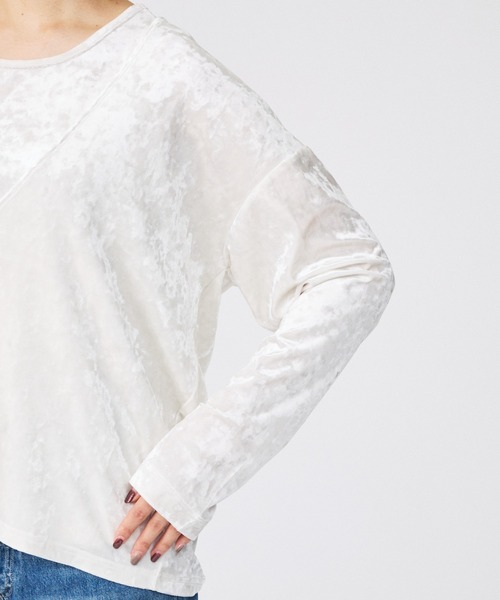 Rouge vif la cle(ルージュヴィフラクレ)の「【Keena/キーナ】【2枚セット】レイヤーVトップス/トップス/レイヤード/ベロア【WEB限定】(Tシャツ/カットソー・レディース・グレー・フリー)」の6枚目の写真