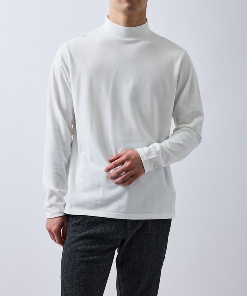 ADAM ET ROPE'（アダムエロペ）の「ダンボールポンチモックネック（Tシャツ/カットソー・メンズ・ホワイト/ブラック・M/LL/L）」の21枚目の写真