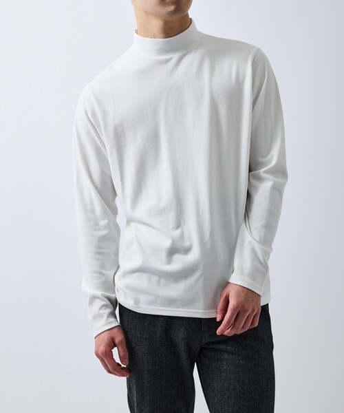 ADAM ET ROPE'（アダムエロペ）の「ダンボールポンチモックネック（Tシャツ/カットソー・メンズ・ホワイト/ブラック・M/LL/L）」の22枚目の写真