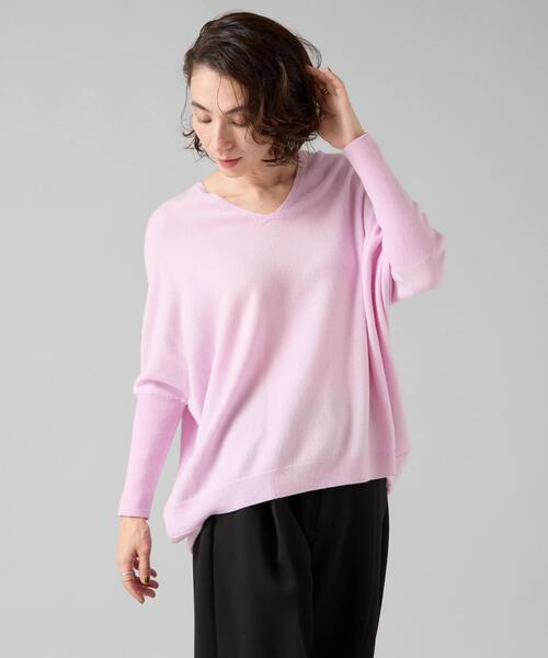 定番】カシミア混Vネックビッグニット（ニット/セーター）｜Liesse