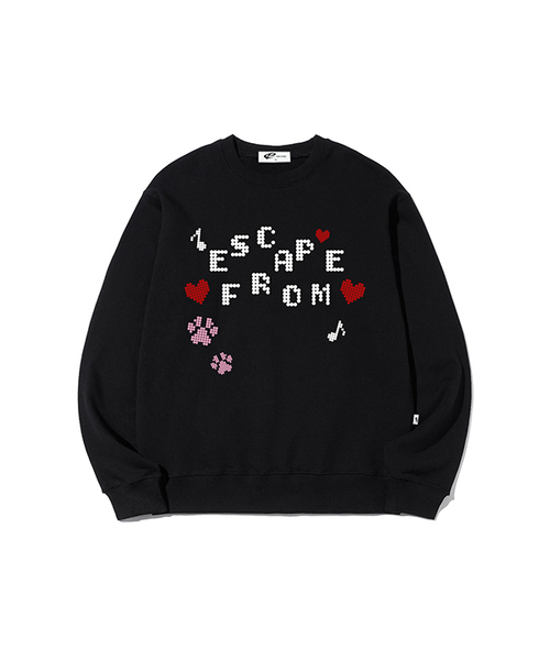 ESCAPEFROM（エスケープフロム）の「ハートビートサークルロゴプリントロングスリーブ [2カラー]（Tシャツ/カットソー・レディース・ホワイト/ブラック・MEDIUM/LARGE/SMALL）」の2枚目の写真