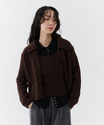 NUJOH（ヌゾ）の「DOUBLE ZIP CARDIGAN WITH CAMISOLE / キャミソール付きダブルジップカーディガン（セットアップ）」