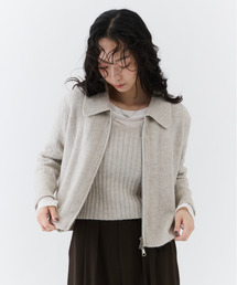 NUJOH（ヌゾ）の「DOUBLE ZIP CARDIGAN WITH CAMISOLE / キャミソール付きダブルジップカーディガン（セットアップ）」