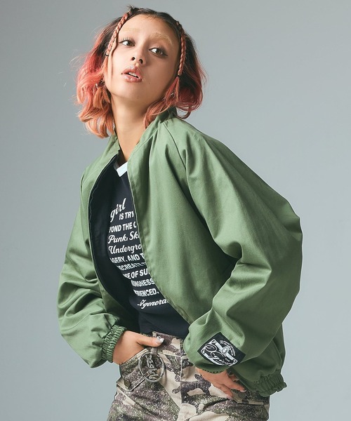 X-girl（エックスガール）の「DOUBLE FACE REVERSIBLE JACKET（ナイロンジャケット・レディース・ネイビー/ブラック・S/M）」の9枚目の写真