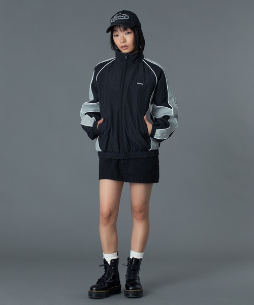 X-girl ジャケット REVERSIBLE HOODED JACKET FACE PATCH REVERSIBLE