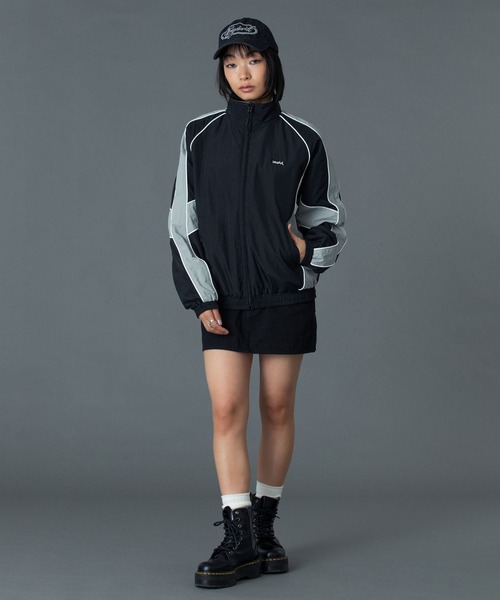 極美品‪☆ X-girl 90ｓ風 ナイロンジャケット 2way バックロゴ　M DOUBLE FACE REVERSIBLE JACKET（ナイロンジャケット）｜X-girl