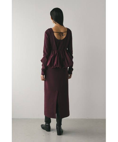 セール】2ピースバルーンペプラムニットワンピース（ワンピース