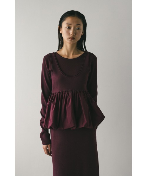 STYLEMIXER(スタイルミキサー)の「2ピースバルーンペプラムニットワンピース(ワンピース・レディース・ベージュ/マジェンタ/ブラック・SMALL/MEDIUM)」の22枚目の写真
