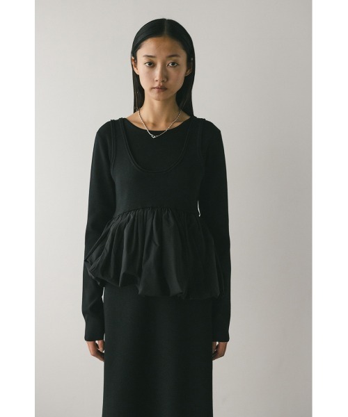 STYLEMIXER(スタイルミキサー)の「2ピースバルーンペプラムニットワンピース(ワンピース・レディース・ベージュ/マジェンタ/ブラック・SMALL/MEDIUM)」の11枚目の写真