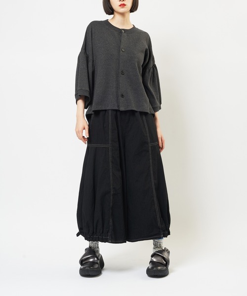 gomme（ゴム）の「ギャザースリーブカーディガン（カーディガン/ボレロ・レディース・ブラック/チャコールグレー・MEDIUM）」の16枚目の写真