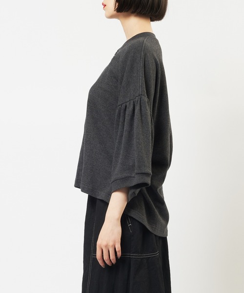 gomme（ゴム）の「ギャザースリーブカーディガン（カーディガン/ボレロ・レディース・ブラック/チャコールグレー・MEDIUM）」の20枚目の写真