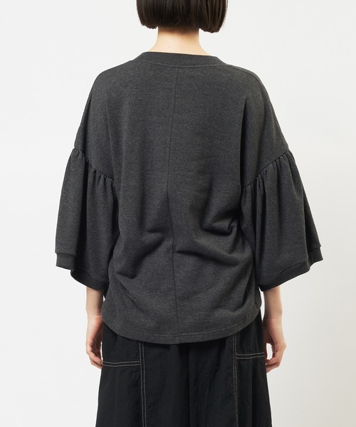 gomme（ゴム）の「ギャザースリーブカーディガン（カーディガン/ボレロ・レディース・ブラック/チャコールグレー・MEDIUM）」の21枚目の写真