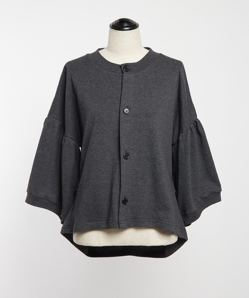 gomme（ゴム）の「ギャザースリーブカーディガン（カーディガン/ボレロ・レディース・ブラック/チャコールグレー・MEDIUM）」の22枚目の写真