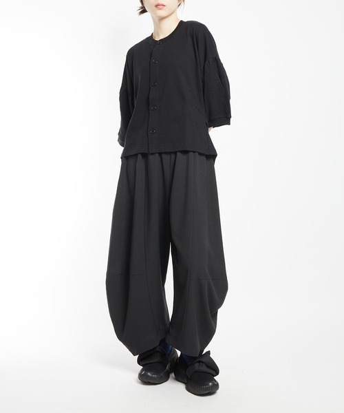 gomme（ゴム）の「ギャザースリーブカーディガン（カーディガン/ボレロ・レディース・ブラック/チャコールグレー・MEDIUM）」の17枚目の写真