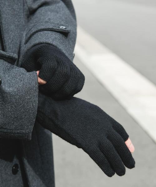 URBAN RESEARCH DOORS（アーバンリサーチドアーズ）の「カットオフニットグローブ（手袋・メンズ・ブラック/ベージュ・-）」の9枚目の写真
