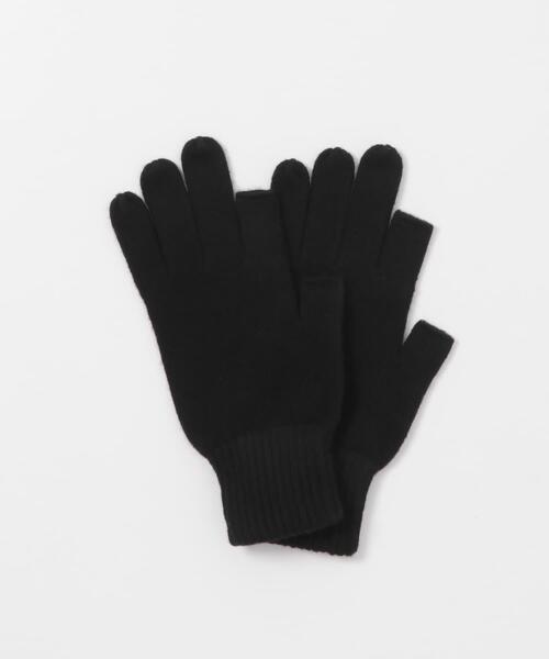 URBAN RESEARCH DOORS（アーバンリサーチドアーズ）の「カットオフニットグローブ（手袋・メンズ・ブラック/ベージュ・-）」の4枚目の写真