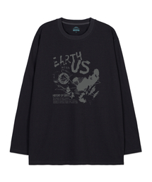 ASTRAL PROJECTION（アストラルプロジェクション）の「アースウィズアース オーバーサイズ ロングスリーブTシャツ_チャコール（Tシャツ/カットソー）」