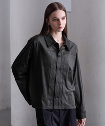 CLEL(�N���C��)�́yCLEL�zDouble Tech Fade Trucker Design Shirt / �_�u���e�b�N�t�F�[�h �g���b�J�[�f�U�C���V���c(�V���c/�u���E�X)