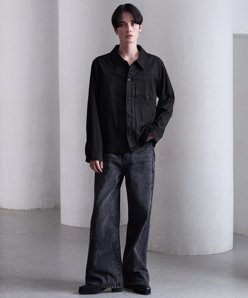 CLEL】Double Tech Fade Trucker Design Shirt / ダブルテックフェード