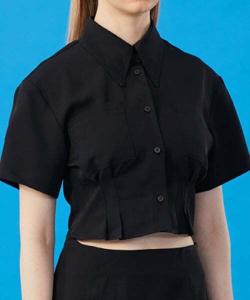 KOLEAT（コレット）の「WOMENクーリング冷蔵庫クロップスリム半袖シャツ[BLACK]クロプティ半袖（シャツ/ブラウス・レディース・その他・FREE）」の3枚目の写真