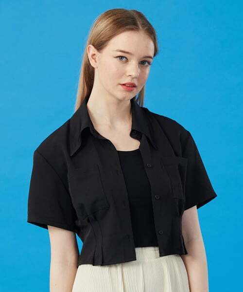KOLEAT（コレット）の「WOMENクーリング冷蔵庫クロップスリム半袖シャツ[BLACK]クロプティ半袖（シャツ/ブラウス・レディース・その他・FREE）」の5枚目の写真