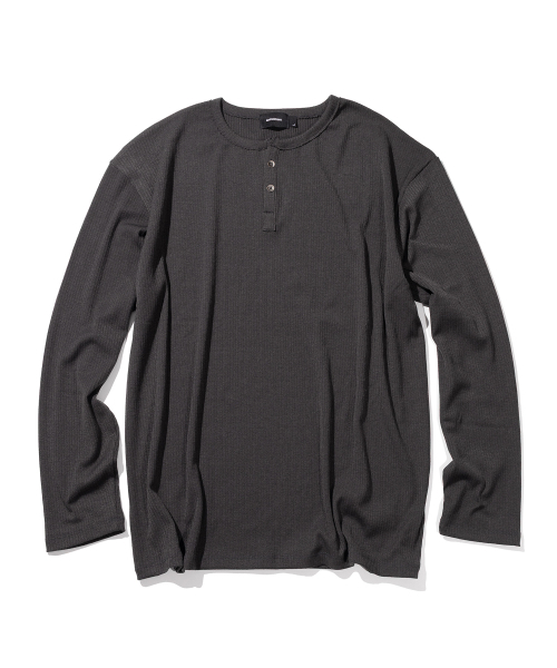 MASSNOUN(マスノウン)の「リブドヘンリーネックロングスリーブ MSILS003-DG(Tシャツ/カットソー・レディース・その他・MEDIUM/LARGE)」の1枚目の写真
