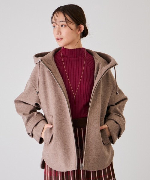 Jayro（ジャイロ）の「ジャージメルトンフード付きショートコート（その他アウター・レディース・グレー系その他/ブラック/マスタード/ブラウン系その他2・M）」の21枚目の写真