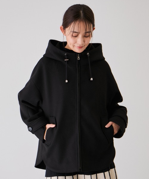 Jayro（ジャイロ）の「ジャージメルトンフード付きショートコート（その他アウター・レディース・グレー系その他/ブラック/マスタード/ブラウン系その他2・M）」の10枚目の写真