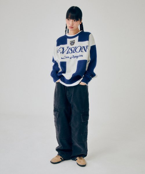 VISION STREET WEAR(ヴィジョンストリートウェア)の「VSW Football Knit Blue(ニット/セーター・レディース・その他・SMALL/MEDIUM/LARGE/X-LARGE)」の3枚目の写真