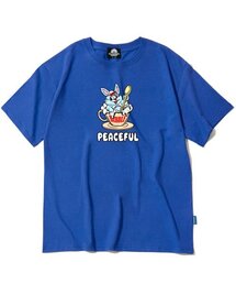 PEACEFUL RABBIT GRAPHIC Tシャツ - ブルー