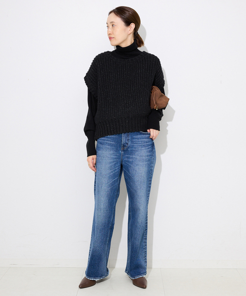 SLOBE IENA(スローブイエナ)の「畦編みコクーンニットベスト(ベスト・レディース・アイボリー/ブラック・FREE)」の21枚目の写真