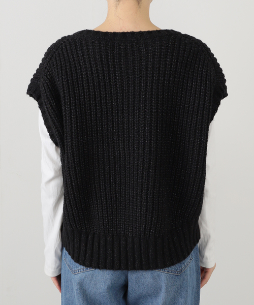 SLOBE IENA(スローブイエナ)の「畦編みコクーンニットベスト(ベスト・レディース・アイボリー/ブラック・FREE)」の17枚目の写真