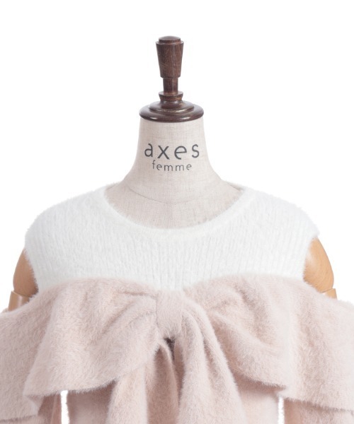 axes femme(アクシーズファム)の「リボンフェザーニット(ニット/セーター・レディース・ホワイト/ピンク/ブラック・FREE)」の15枚目の写真